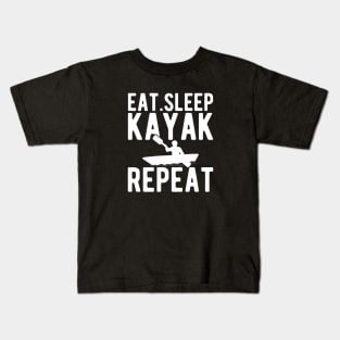 Kayak - Eat Sleep Kayak Repeat w Kids T-Shirt